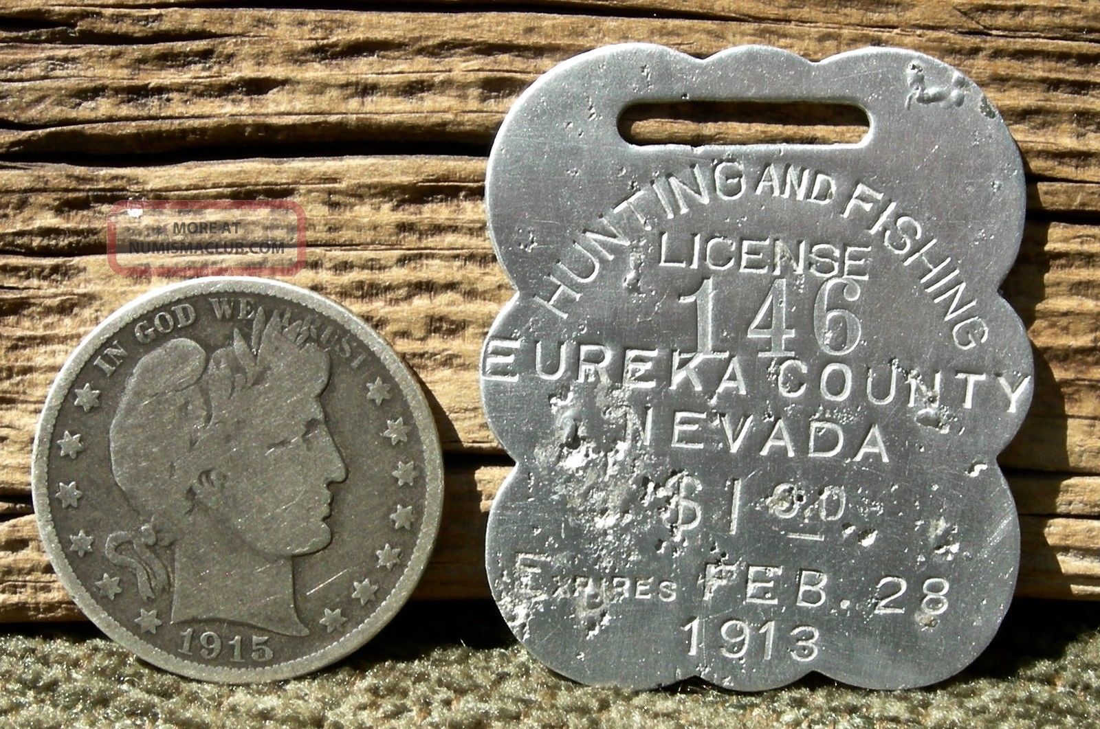 1913 Eureka County Nevada " Hunting And Fishing License " Palisade