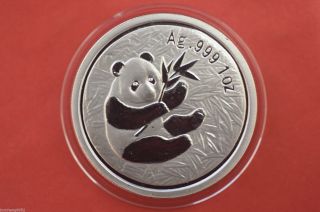 2000 Year China Plated Silver 1oz Panda Coin&with Plastic Box photo