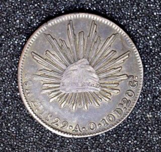 1829 A Sr.  Z.  1829.  A.  0.  10d.  20g.  Republica Mexicana Silver Coin C3704 photo