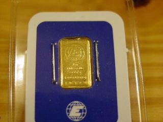 Rare 1 Gram 999.  9 Fine Gold Engelhard Bar Vintage Old Numbered In Assay photo
