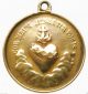 Sacred Heart Of Mary - Antique Bronze Medal Pendant Signed Waag Exonumia photo 1