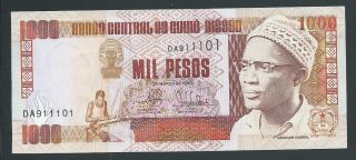 Guinea - Bissau 1000 Pesos 1990 Banknote P - 13a Prefix Da Vf,  Cabral Triumph photo