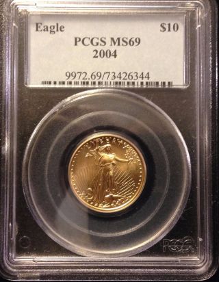 2004 1/4 Oz.  $10 Gold American Eagle Pcgs Ms 69 photo