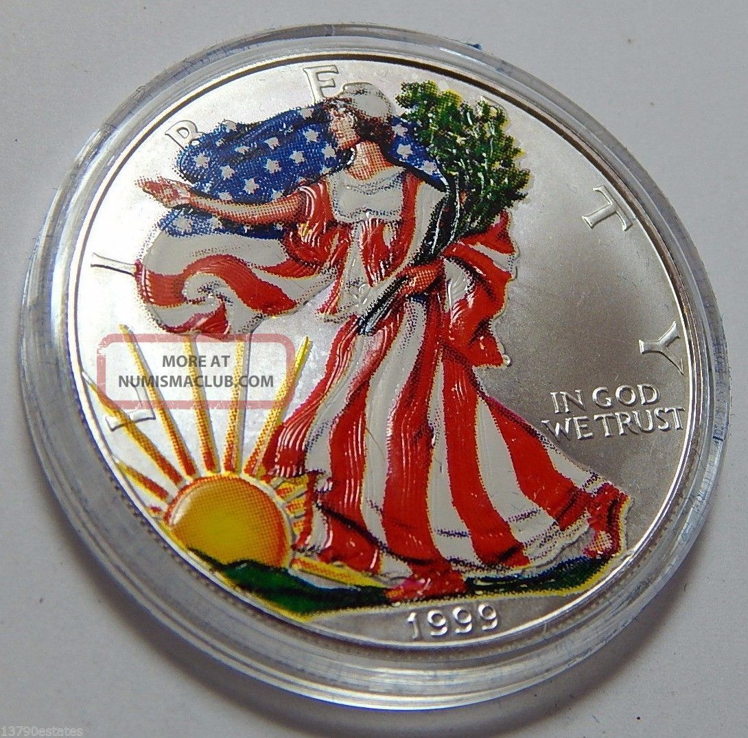 1999 Colorized American Silver Eagle Dollar Bullion Coin