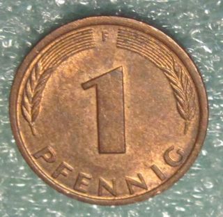 1 Pfennig 1981 Mintmark F Coin German Bundesrepublik Deutschland Copper photo