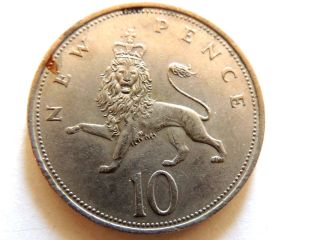 1970 British Ten (10) Pence Coin photo