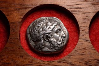 Ancient Greek Silver Tetradrachm Coin Of King Philip Ii Of Macedon - 342 Bc photo