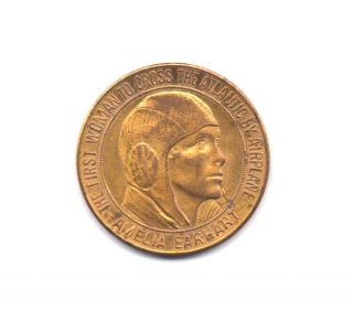 Scarce Amelia Earhart 1928 Commemorative Medal - photo