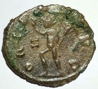 Ancient Roman Empire Bronze Coin Gallienus 253 - 268 Ad Sol Holding Whip photo