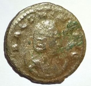 Ancient Roman Empire Bronze Coin Solonina 254 - 268 Ad Salus Feeding Serpent photo