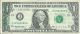 Rare Error Frn $1 1995 Kansas City Partial Back To Face Offset Ink 580e Paper Money: US photo 2