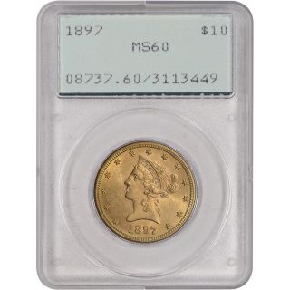 1897 Us Gold $10 Liberty Head Eagle - Pcgs Ms60 photo