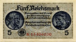 Nazi Germany 5 Reichsmark Wwii K15406030 photo