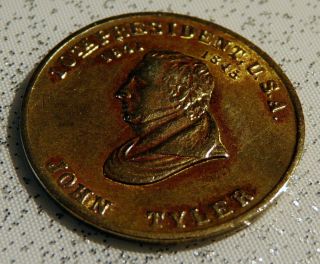 John Tyler Vintage Brass Medal photo
