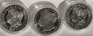 1878 - 1909 Morgan Silver Dollar Designed Medallion Buying 3 - 1 Oz.  999 Fine Silver photo