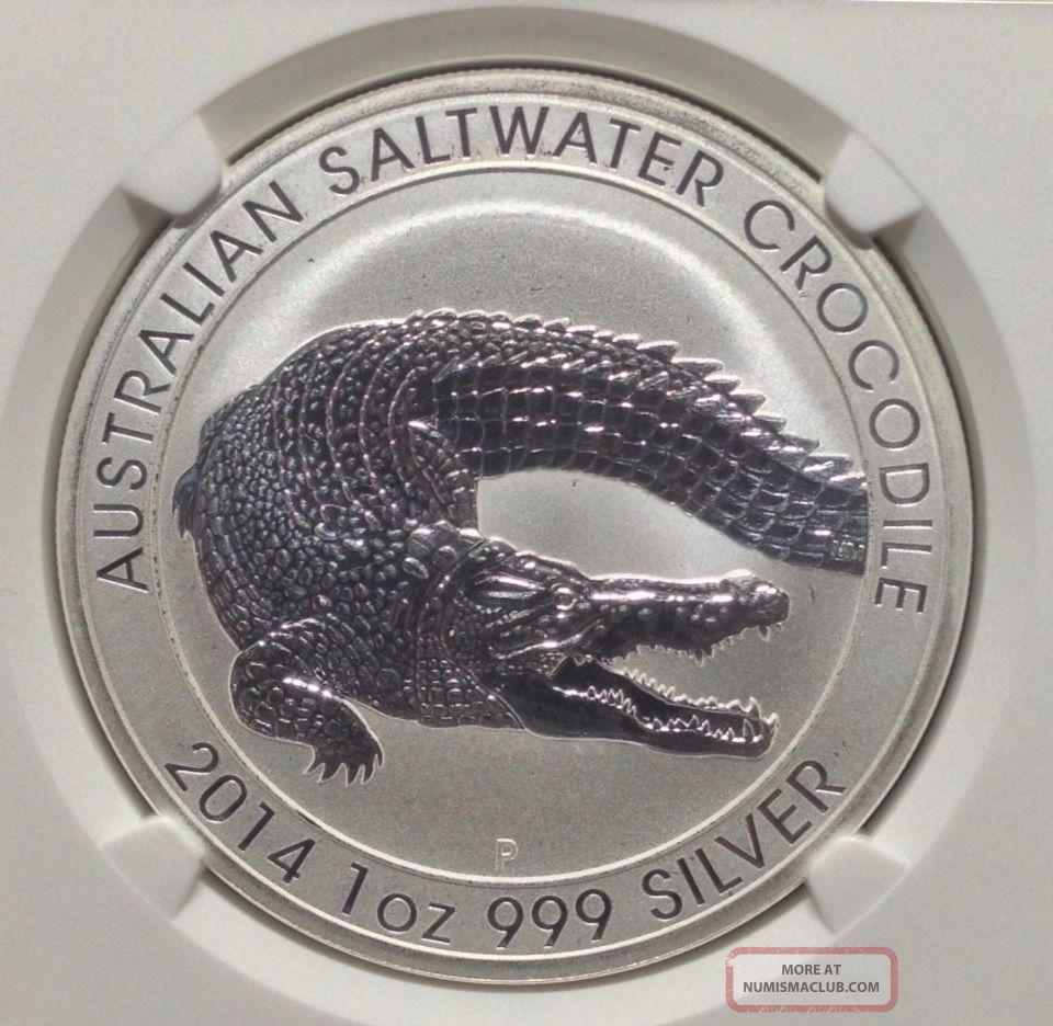 2014 - P Australian Saltwater Crocodile - Ngc Ms69 - Australia photo