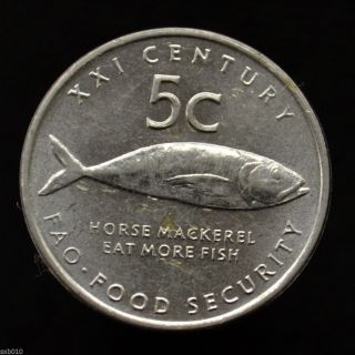 Namibia Coin 5 Cents 2000 (f.  A.  O. ) Ef Km16 Animals (fauna) Fishes photo