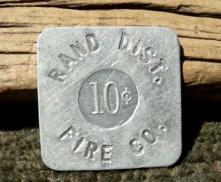 1904 Randsburg,  California Ca (mining Mojave) Rare R10 Rand Dist Fire Co.  Token photo