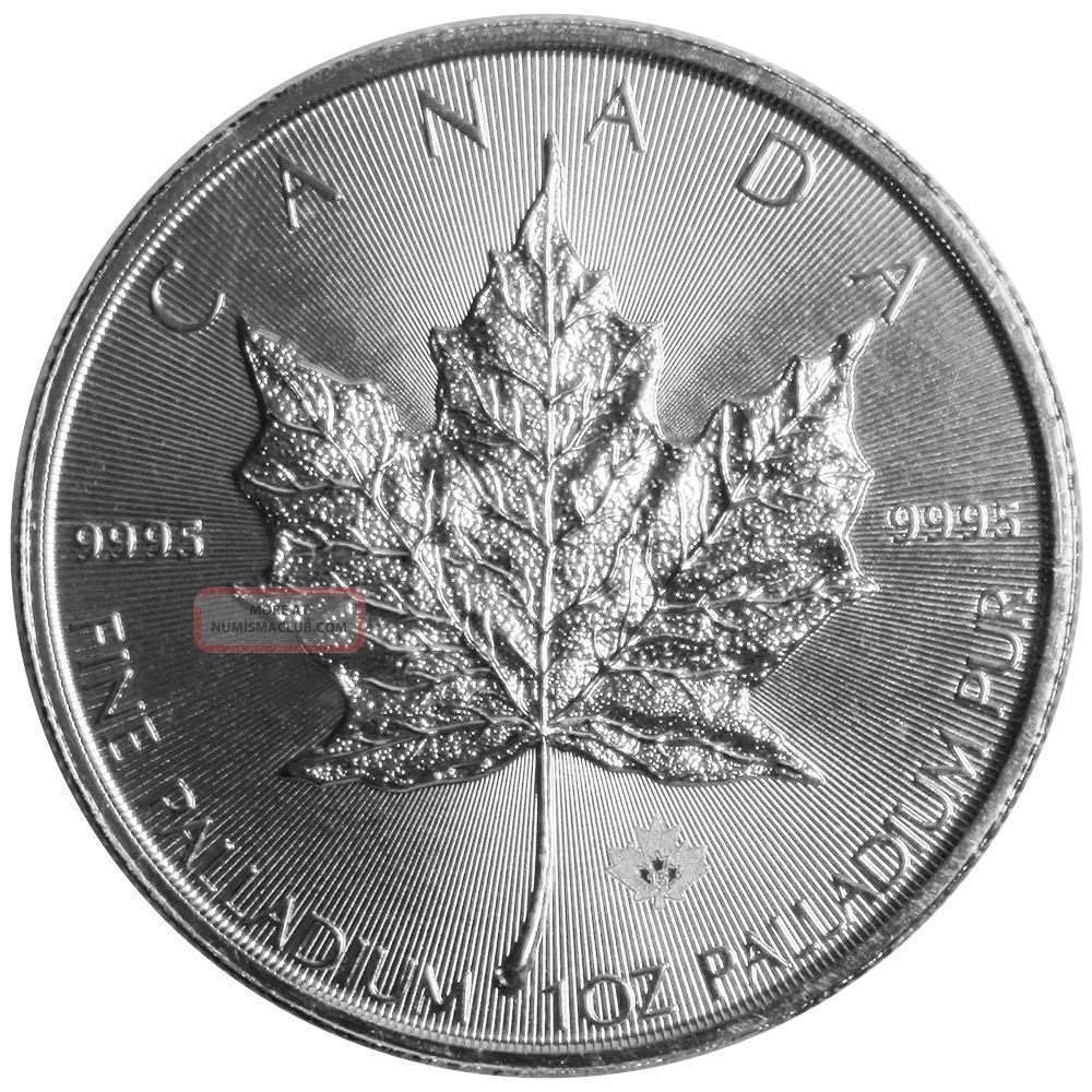 2015 $50 Palladium Canadian Maple Leaf.  9995 1 Oz.  (bu) Bullion photo