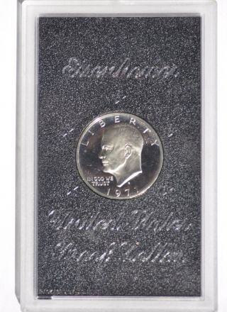 1971 - S $1 Eisenhower Dollar 40 Silver San Francisco Brown Ike Proof No Box photo