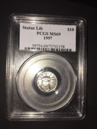1997 $10 1/10 Oz.  Platinum Eagle Pcgs Ms69 photo
