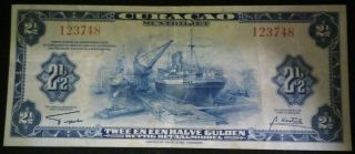 Curacao … P - 36 … 2 1/2 Gulden … 1942 … Fine,  Muntbiljetten photo