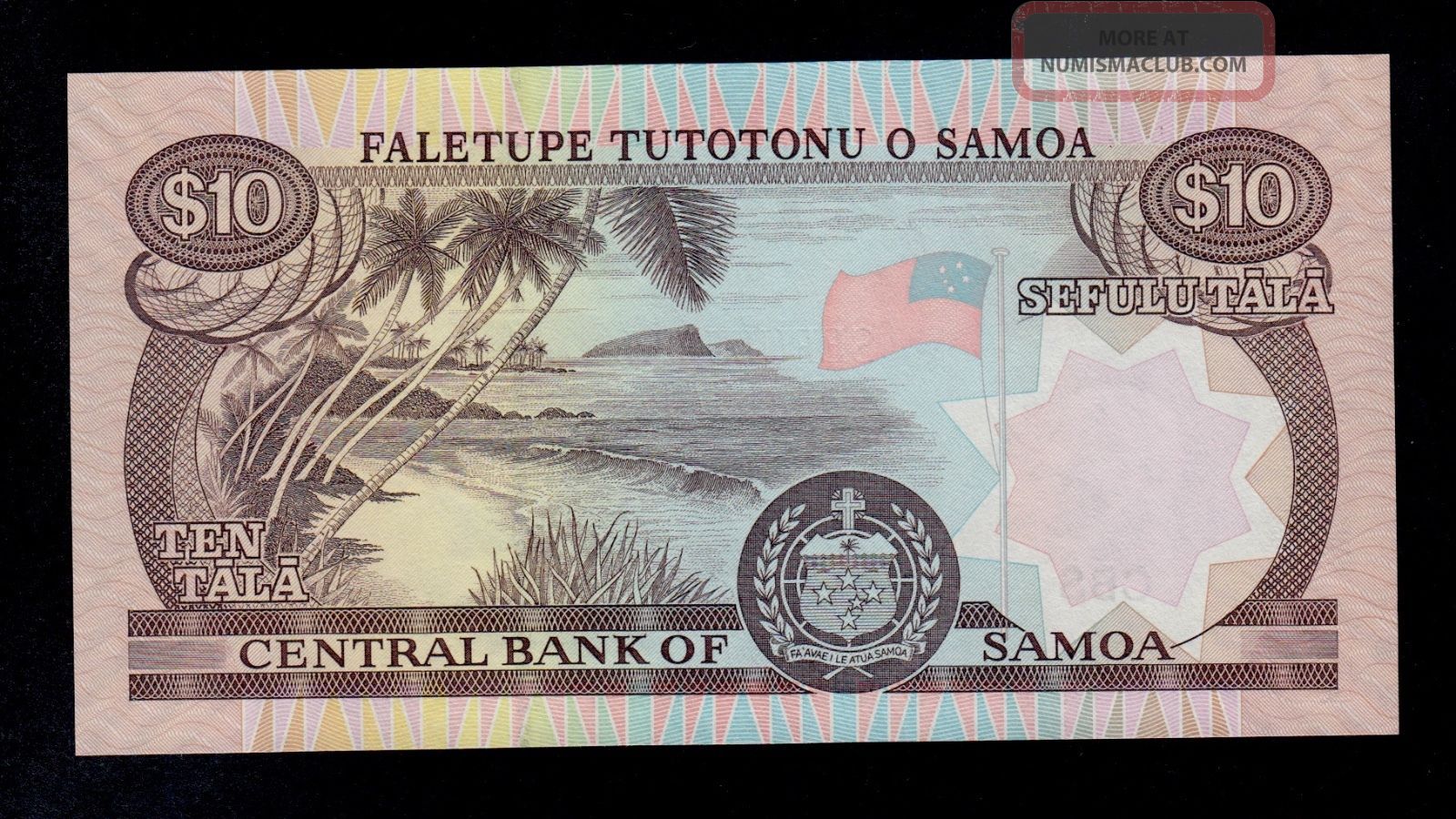 Samoa 10 Tala (2002) H Pick 34b Unc Banknote. Samoa 10 Tala (2002) H Pick 34b Unc Banknote.
