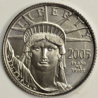 2007 $10 1/10 Oz Platinum American Eagle Statue Of Liberty photo