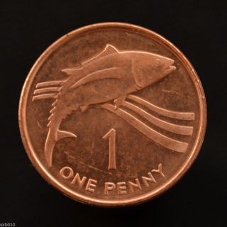 Saint Helena And Ascension 1 Penny 1997 Km13a Animals (fauna) Fishes.  Queens photo