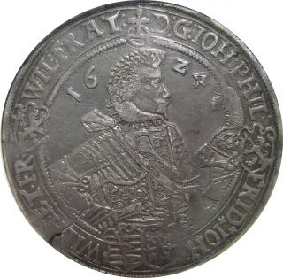 Germany,  Silver Saxe - Altenburg Taler,  1624 Wa,  Ngc Au - 55 Top Pop photo