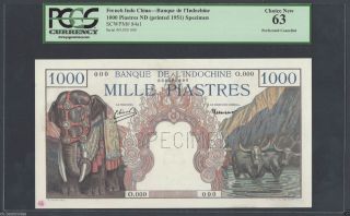 French Indo - China 100 - Piastres Nd 1951 P84s1 Specimen Uncirculated photo