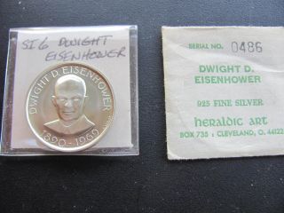 Rare Si 6 Dwight Eisenhower Heraldic Art Medal W/envelope photo
