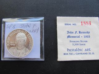 Rare Si 3 John F Kennedy Heraldic Art Medal W/envelope photo