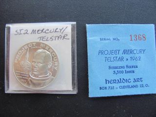 Rare Si 2 Mercury/telstar Heraldic Art Medal W/envelope photo