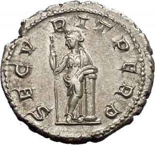 Gordian Iii 244ad Rome Silver Ancient Roman Coin Security Goddess I52292 photo