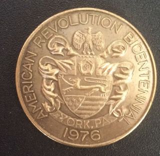 1976 York County Pa Coin Club American Revolution Bicentennial Token Medal photo