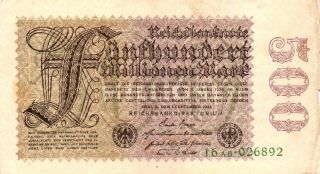 Xx - Rare 500 Million Mark Weimar Inflation Banknote 1923 photo