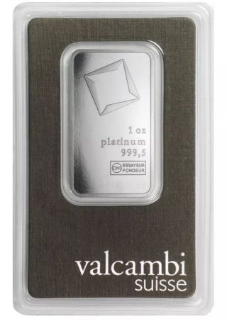 1 Oz Platinum Valcambi Bar.  9995 Fine.  Best Purity.  Check Platinum Market Price photo