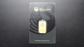 Perth 5 Gram.  9999 Gold Bar - With Assay Certificate Sku B001462 photo