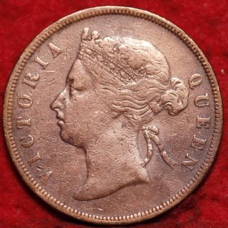 1887 Straits Settlements 1 Cent Foreign Coin S/h photo