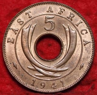 Uncirculated 1941 East Africa 5 Cents Foreign Coin S/h photo