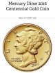 Five (5) 2016 Mercury Dime Centennial Coin Gold 1/10 Oz 24k Confirmed Gold photo 1