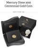 Five (5) 2016 Mercury Dime Centennial Coin Gold 1/10 Oz 24k Confirmed Gold photo 2