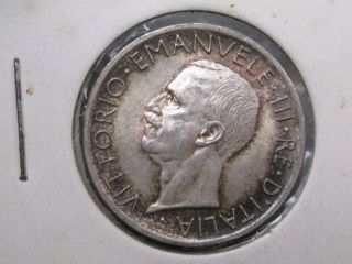 Better Grade 1926 R Silver Italy Silver 5 Lire Rome Roma (eagle On Fascis Coin) photo