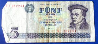 1975 Germany Democratic Republic 5 Marks P 27 Harvesting Circ M332 photo