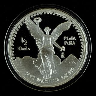 Mexico 1992 1/2 Oz Silver Proof Libertad Bullion Coin photo