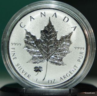2016 Canadian Silver Maple Leaf Four Leaf Clover Privy - Capsule photo