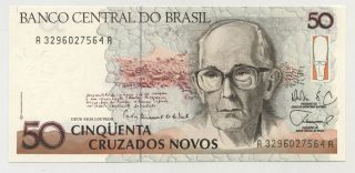 Brazil 50 Cruzados Novos Nd 1989 - 90 Pick 219.  A Unc Uncirculated Banknote photo