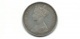 Great Britain Uk 1853 Florin Silver Coin photo