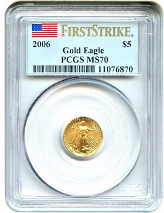 2006 Gold Eagle $5 Pcgs Ms70 (first Strike) American Gold Eagle Age photo